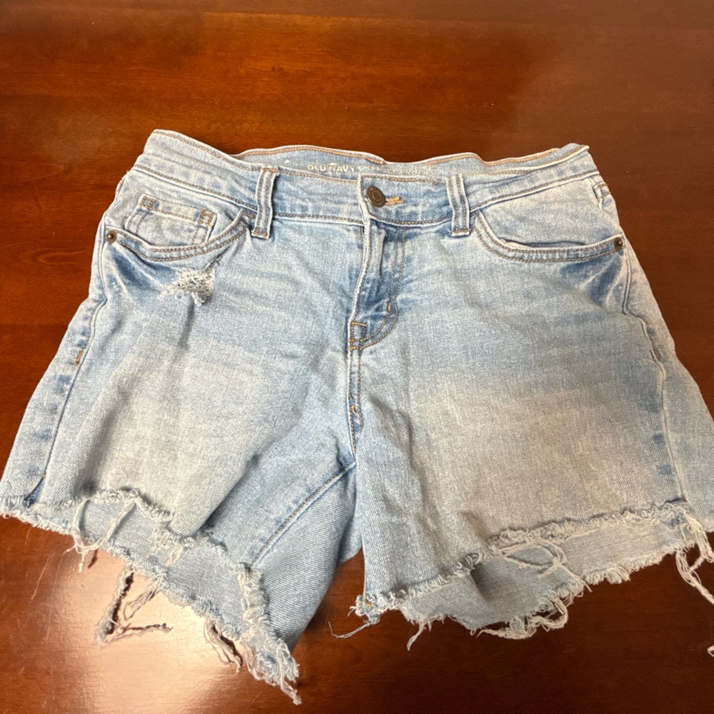Old Navy Light Blue Frayed Jean Shorts